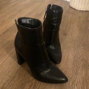 Black ankle booties.